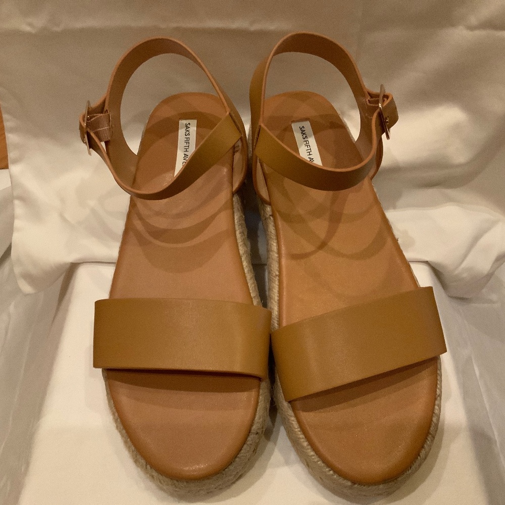 Sex Fifth Avenue Liz, leather espadrille sandal, size 9 1/2 medium